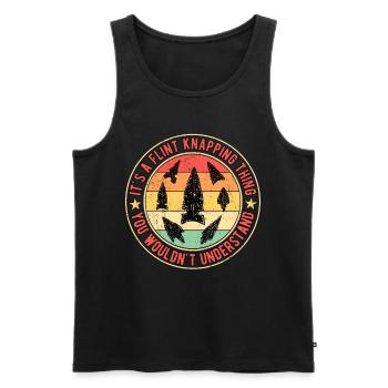 Pfeilspitzen Speerspitze Flint Knapping - Männer Premium Bio Tank Top - Schwarz - Vorne - Michal (187cm)