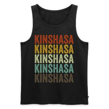Kinshasa Kongo Retro Vintage - Männer Premium Bio Tank Top - Schwarz - Vorne - AI Model Male 178 light (178cm)