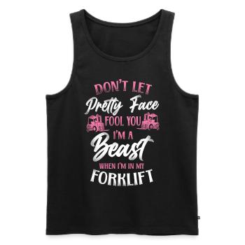 Certified Forklift Truck Operator - Men's Premium Organic Tank Top - black - Front - AI Model Male 178 light (178cm)