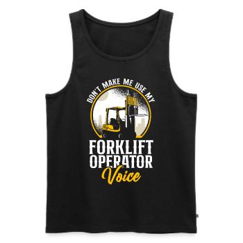 Certified Forklift Truck Operator - Men's Premium Organic Tank Top - black - Front - Michal (187cm)