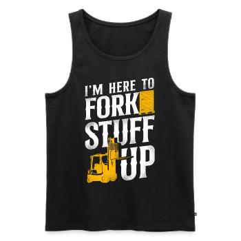 Certified Forklift Truck Operator - Men's Premium Organic Tank Top - black - Front - AI Model Male 178 light (178cm)