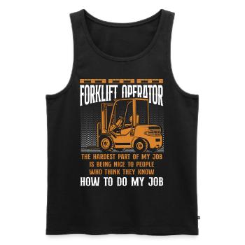 Certified Forklift Truck Operator - Männer Premium Bio Tank Top - Schwarz - Vorne - Michal (187cm)