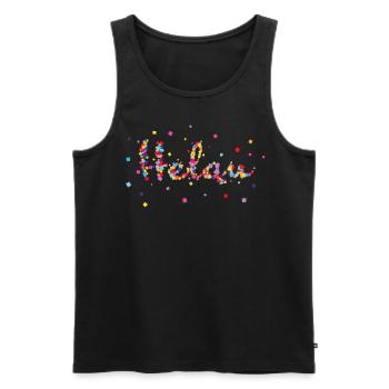 Helau Kölsch Köln Karneval Fasching Rosenmontag - Männer Premium Bio Tank Top - Schwarz - Vorne - Michal (187cm)