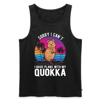 Kangourou à queue courte quokka - Débardeur bio Premium Homme - noir - Devant - Michal (187cm)