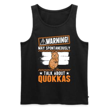 Avertissement Quokka Kangourou à queue courte - Débardeur bio Premium Homme - noir - Devant - Michal (187cm)