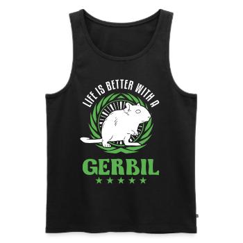 La vie est meilleure avec une gerbille de rat de course Gerbil - Débardeur bio Premium Homme - noir - Devant - Michal (187cm)