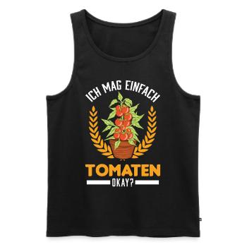 Ich mag einfach Tomaten Tomatenzüchter Paradeiser - Männer Premium Bio Tank Top - Schwarz - Vorne - Michal (187cm)