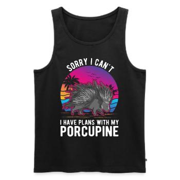 Porc-épic Cadeau Porc-épic - Débardeur bio Premium Homme - noir - Devant - Michal (187cm)