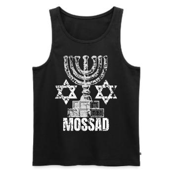 Mossad Israel Israeli Intelligence Tel Aviv - Men's Premium Organic Tank Top - black - Front - AI Model Male 178 light (178cm)