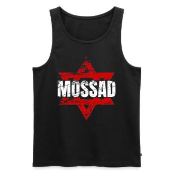 Mossad Israel Israeli Intelligence Tel Aviv - Men's Premium Organic Tank Top - black - Front - AI Model Male 178 light (178cm)