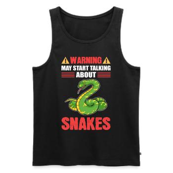 Warning May Start Talking About Snakes Snake - Men's Premium Organic Tank Top - black - Front - AI Model Male 178 light (178cm)