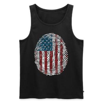 Amerikanischer Flagge USA United States Of America - Männer Premium Bio Tank Top - Schwarz - Vorne - Michal (187cm)