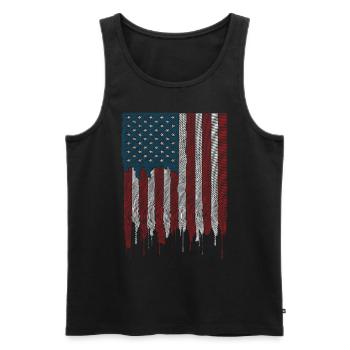 Amerikanischer Flagge USA United States Of America - Männer Premium Bio Tank Top - Schwarz - Vorne - Michal (187cm)