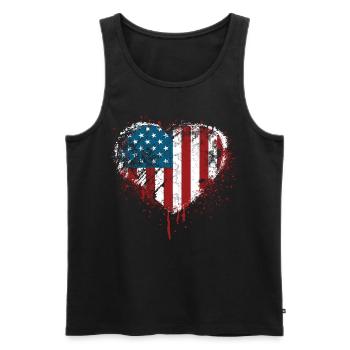 Amerikanischer Flagge USA United States Of America - Männer Premium Bio Tank Top - Schwarz - Vorne - Michal (187cm)