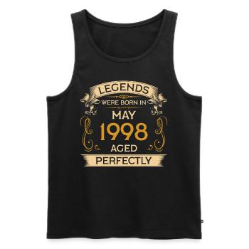Geburtstag Legends Were Born in Mai 1998 - Männer Premium Bio Tank Top - Schwarz - Vorne - Michal (187cm)