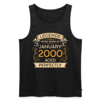 Geburtstag Legends Were Born In Januar 2000 - Männer Premium Bio Tank Top - Schwarz - Vorne - Michal (187cm)