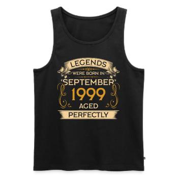 Geburtstag Legends Were Born In September 1999 - Männer Premium Bio Tank Top - Schwarz - Vorne - Michal (187cm)