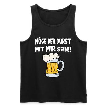 Möge der Durst mit mir sein! Biertrinker Bierfest - Männer Premium Bio Tank Top - Schwarz - Vorne - Michal (187cm)