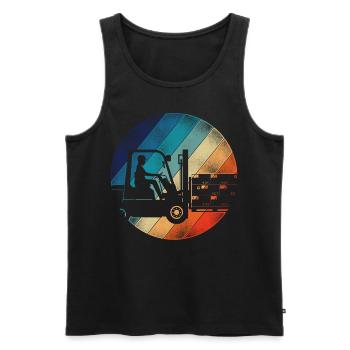 Certified Forklift Truck Operator - Men's Premium Organic Tank Top - black - Front - Michal (187cm)