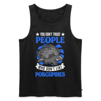 Amateur de porc-épic Porc-épic - Débardeur bio Premium Homme - noir - Devant - Michal (187cm)