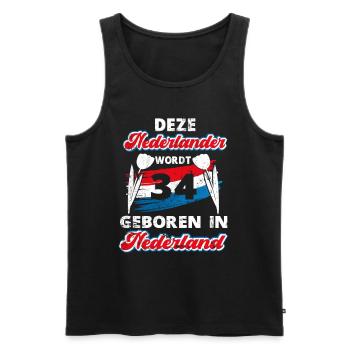 34 Birthday Dutch Holland 34 years Say - Men's Premium Organic Tank Top - black - Front - Michal (187cm)