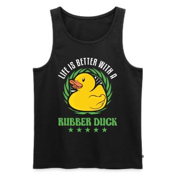 La vie est meilleure avec un Rubber Duck Gummiente - Débardeur bio Premium Homme - noir - Devant - Michal (187cm)