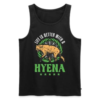 Life is better with a Hyena Earth Wolf Hyena - Men's Premium Organic Tank Top - black - Front - Michal (187cm)