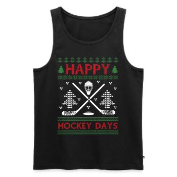 Ugly Christmas - Happy Hockeydays - Men's Premium Organic Tank Top - black - Front - Michal (187cm)
