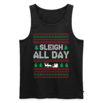 Ugly Christmas - Sleigh All Day - Männer Premium Bio Tank Top - Schwarz - Vorne - AI Model Male 178 light (178cm)