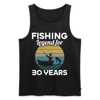 This fishing legend is 30 years 30 birthday - Men's Premium Organic Tank Top - black - Front - Michal (187cm)
