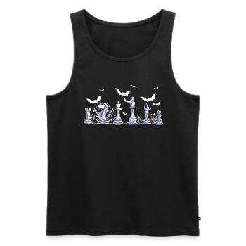 Pièces d’échecs - Débardeur bio Premium Homme - noir - Devant - AI Model Male 178 light (178cm)