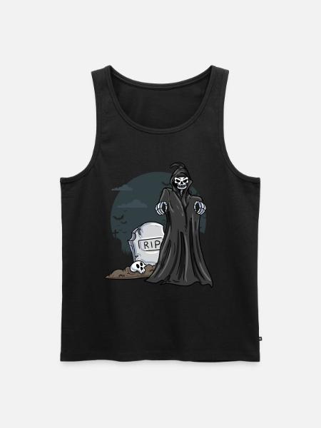 Skeleton Cemetery Gravestone - Men's Premium Organic Tank Top - black