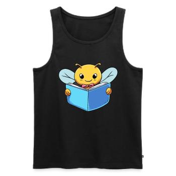 Bee Book Lovers - Men's Premium Organic Tank Top - black - Front - Michal (187cm)
