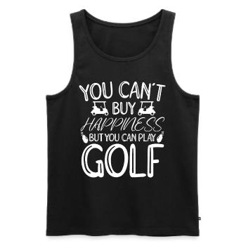 Joueur de golf disant idée cadeau - Débardeur bio Premium Homme - noir - Devant - Michal (187cm)