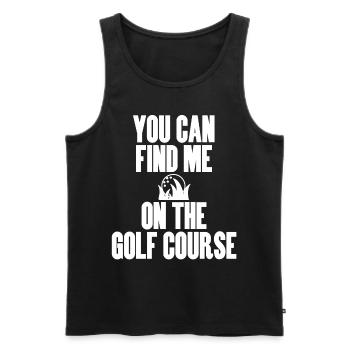 Joueur de golf disant idée cadeau - Débardeur bio Premium Homme - noir - Devant - Michal (187cm)