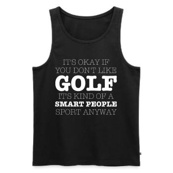 Joueur de golf disant idée cadeau - Débardeur bio Premium Homme - noir - Devant - Michal (187cm)