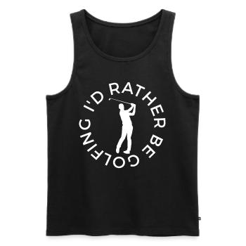Golf Spieler Spruch Geschenkidee - Männer Premium Bio Tank Top - Schwarz - Vorne - Michal (187cm)