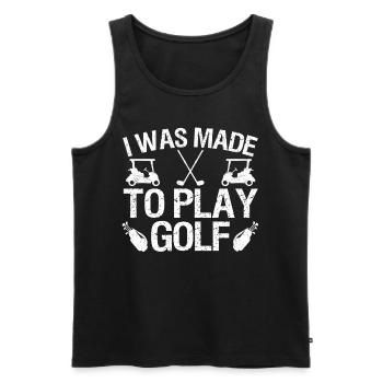 Joueur de golf disant idée cadeau - Débardeur bio Premium Homme - noir - Devant - Michal (187cm)