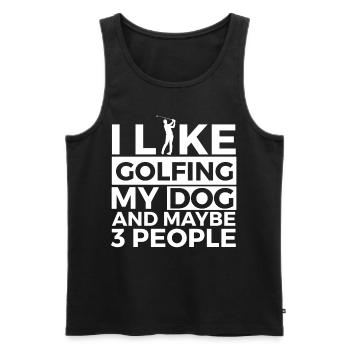 Golf Spieler Spruch Geschenkidee - Männer Premium Bio Tank Top - Schwarz - Vorne - Michal (187cm)