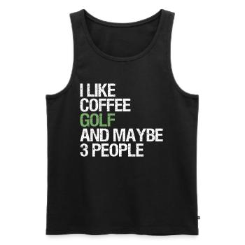 Golf Spieler Spruch Geschenkidee - Männer Premium Bio Tank Top - Schwarz - Vorne - Michal (187cm)