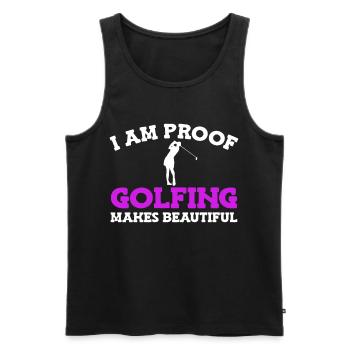 Golf Spieler Spruch Geschenkidee - Männer Premium Bio Tank Top - Schwarz - Vorne - Michal (187cm)