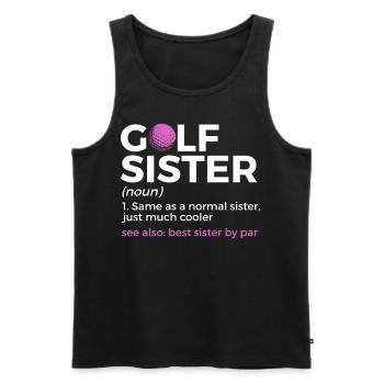 Golf Spieler Spruch Geschenkidee - Männer Premium Bio Tank Top - Schwarz - Vorne - Michal (187cm)