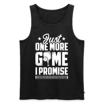 Pickleball Just One More Game I - Männer Premium Bio Tank Top - Schwarz - Vorne - Michal (187cm)