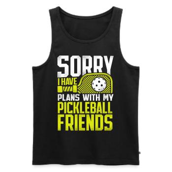 Pickleball Sorry I Have Plans With - Männer Premium Bio Tank Top - Schwarz - Vorne - Michal (187cm)