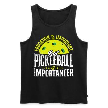 Pickleball Education Is Important - Männer Premium Bio Tank Top - Schwarz - Vorne - AI Model Male 178 light (178cm)