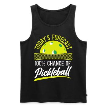 Pickleball Today's Forecast 100% - Männer Premium Bio Tank Top - Schwarz - Vorne - AI Model Male 178 light (178cm)