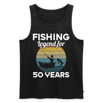 This fishing legend is 50 years 50 birthday - Men's Premium Organic Tank Top - black - Front - Michal (187cm)