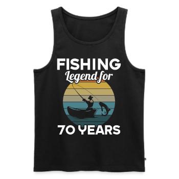 Cette légende de la pêche a 70 ans 70 anniversaire - Débardeur bio Premium Homme - noir - Devant - Michal (187cm)