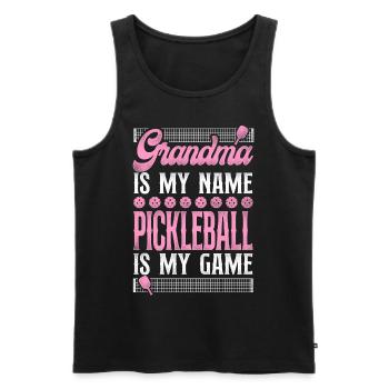 Pickleball Grandma Grandma Is My - Männer Premium Bio Tank Top - Schwarz - Vorne - AI Model Male 178 light (178cm)