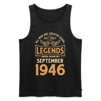 Birthday The Legends were published in September 1946 g - Men's Premium Organic Tank Top - black - Front - Michal (187cm)